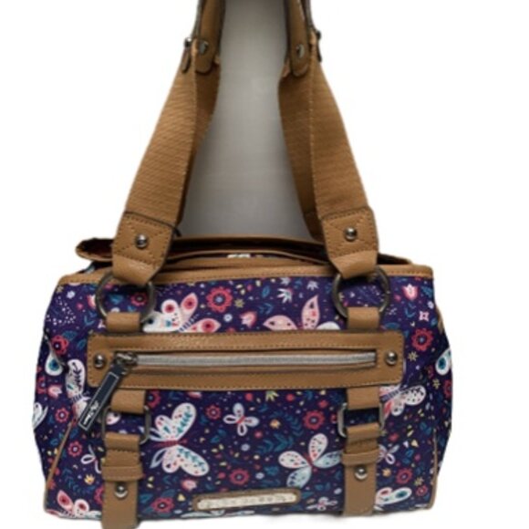 Lily Bloom Triple Section Landon Multi-Purpose Satchel Bag - Electric Butterfly - Picture 2 of 5